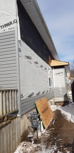 New siding going up